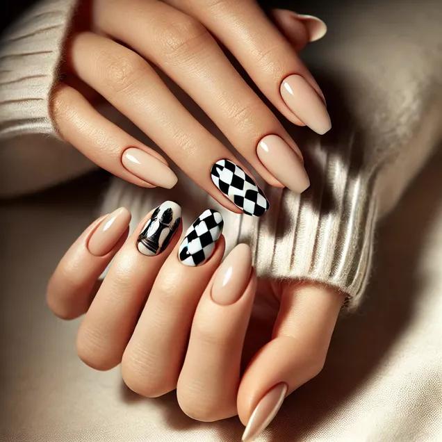 Unha Xadrez Quadriculada: Guia Completo para Uma Nail Art Inspirada em "O Gambito da Rainha"