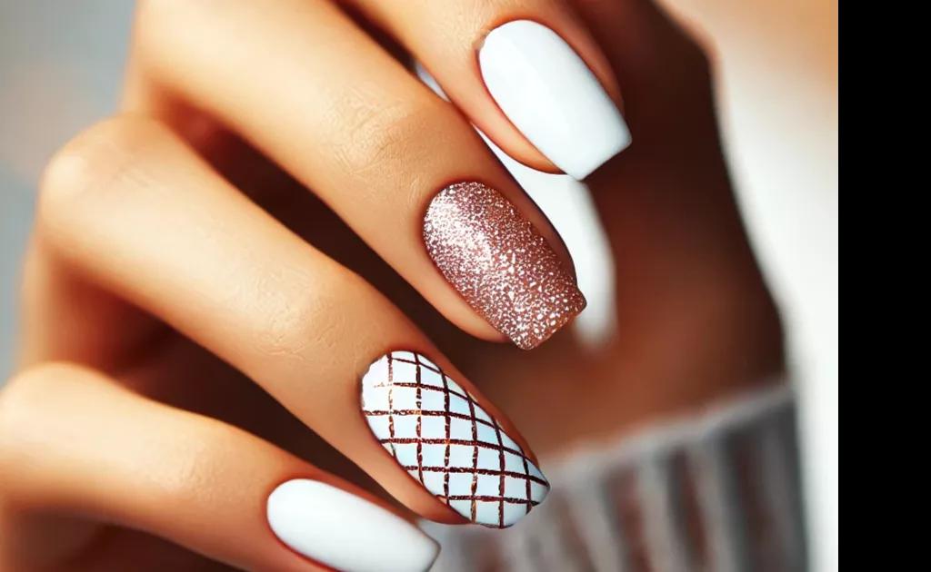 Unhas impecáveis para uma ocasião especial. O branco e o glitter são a combinação perfeita para brilhar!