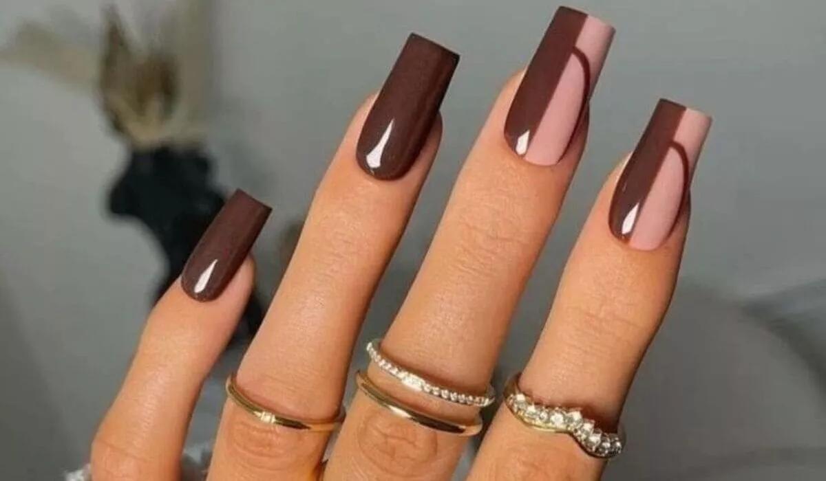 "Unhas de arrasar! Combinei o rosa e o marrom para um look super estiloso e divertido. 